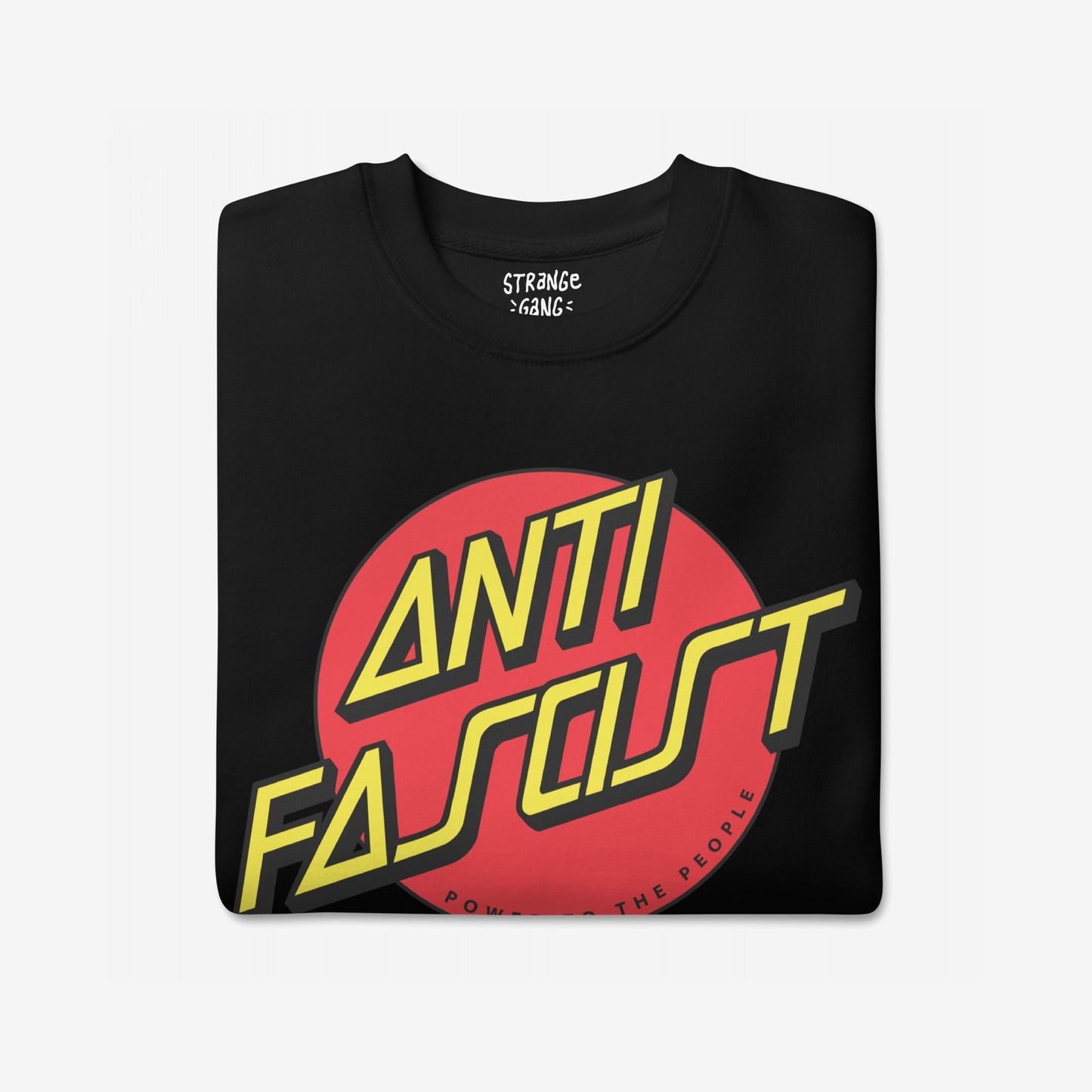 Anti-Fascist Hoodie & Sweatshirt features a bold graphic: a red circle with yellow ANTI FASCIST text, emphasizing activism and political clarity. Perfect for making a statement against oppression.