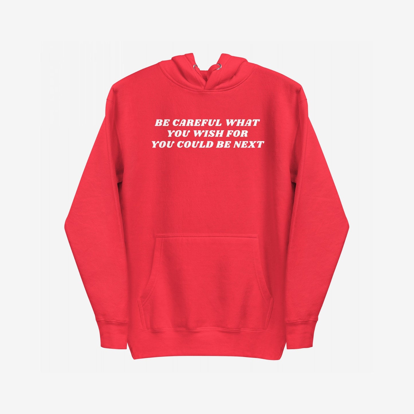 The Be Careful Hoodie & Sweatshirt features bold white text across the chest, urging vigilance against authoritarianism. Ideal for those embracing modern rebellion and standing for equality.