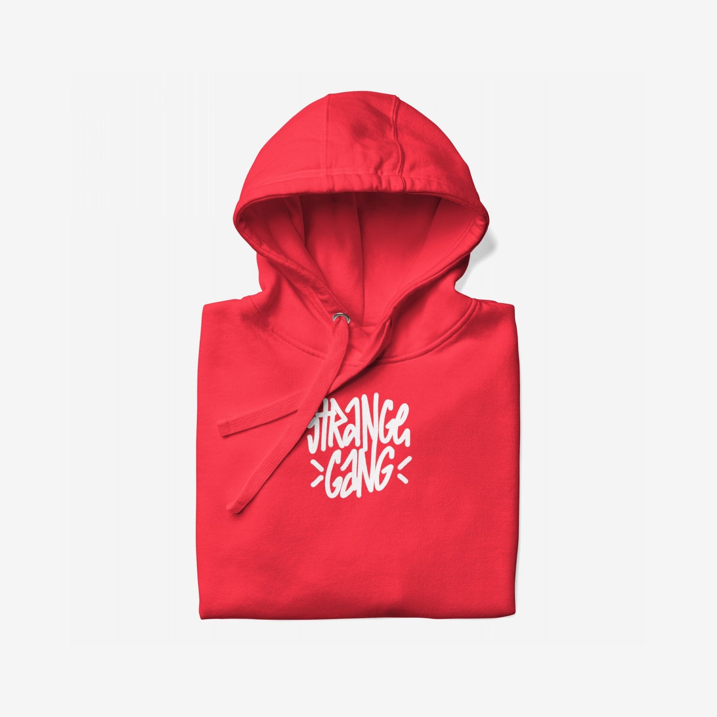 Red hoodie with Born To Fight Against Fascism Graffiti Hoodie & Sweatshirt text logo, featuring bold, hand-drawn graffiti style and visible drawstrings, embodying defiance and resistance message.