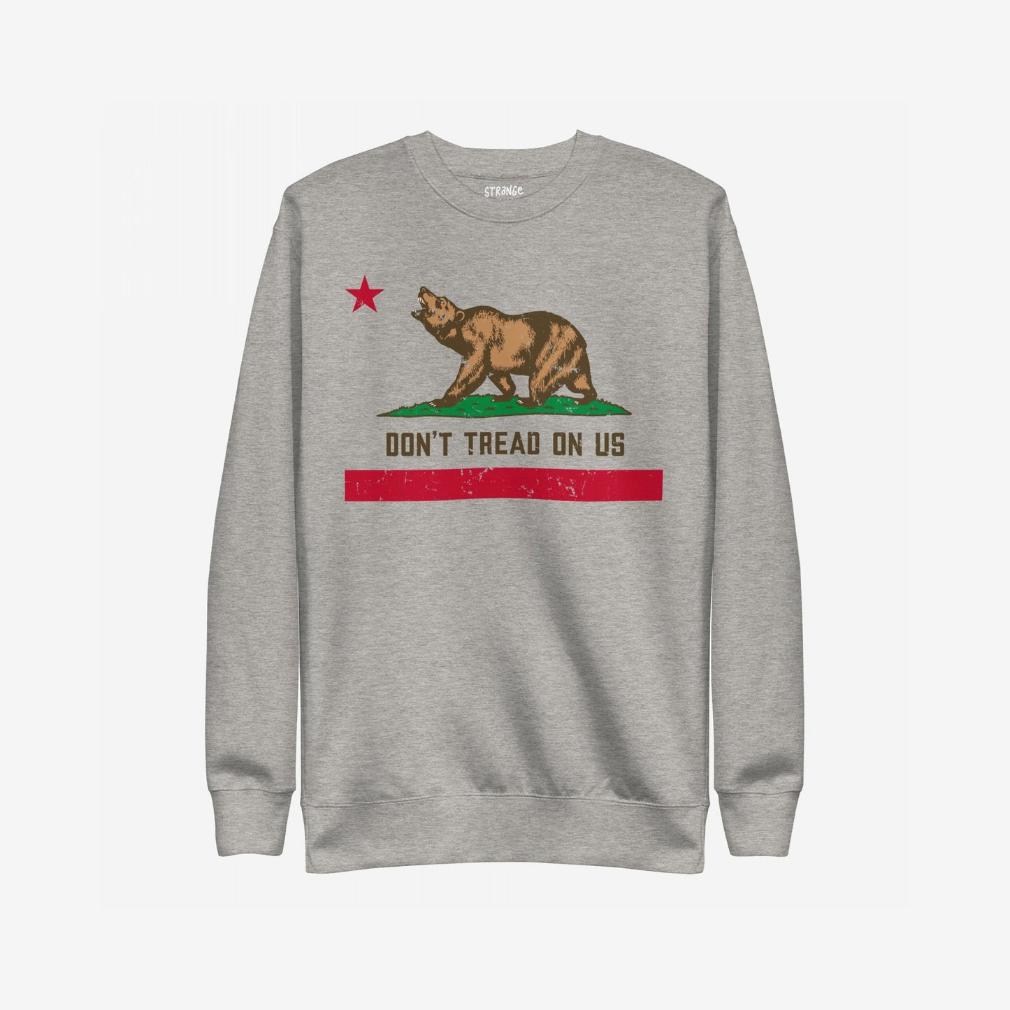 California Gadsden Flag Hoodie & Sweatshirt featuring a stylized California bear graphic with DON’T TREAD ON US slogan, symbolizing anti-authoritarian resilience. Perfect for expressing bold, radical beliefs.