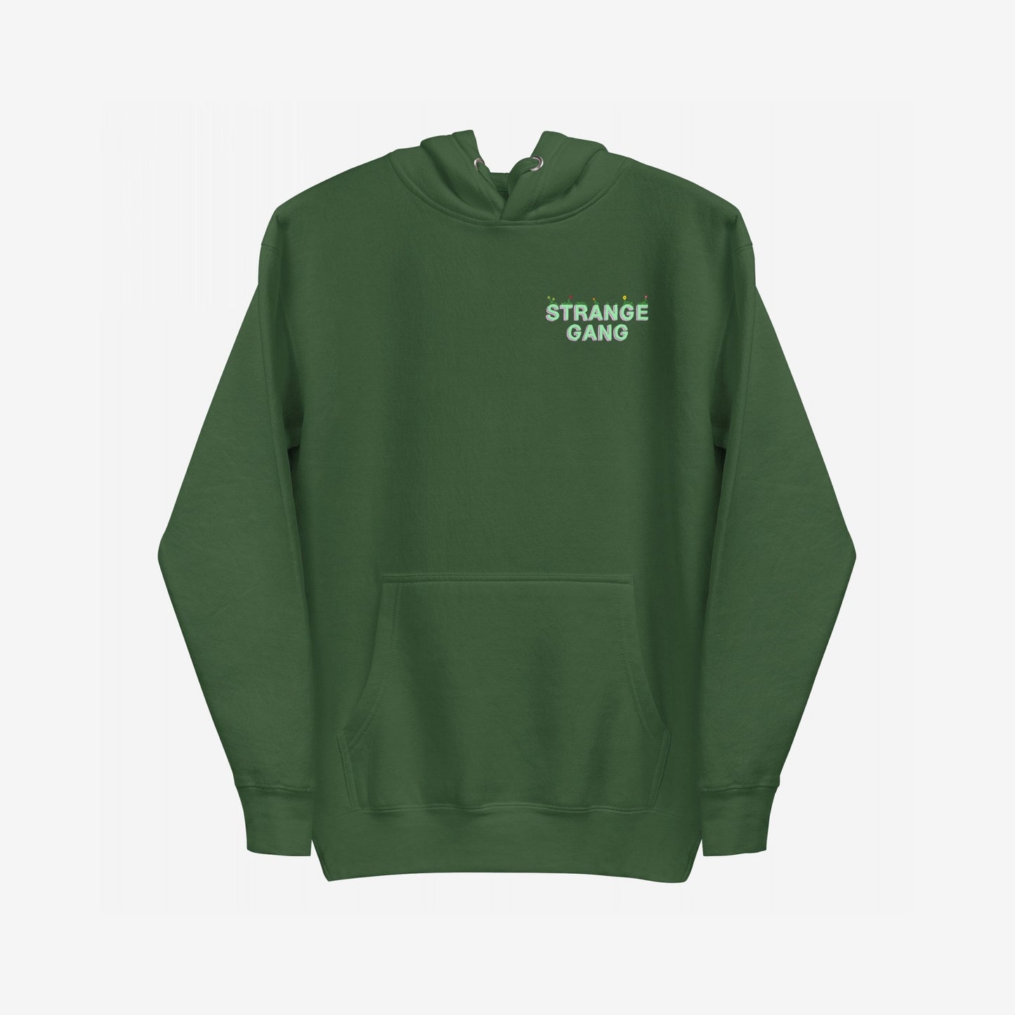 Don't Join A Cult Hoodie features an eye-catching fiery hand-drawn design on the back, with a front kangaroo pocket and bold lettering on the chest, challenging groupthink and authoritarianism.