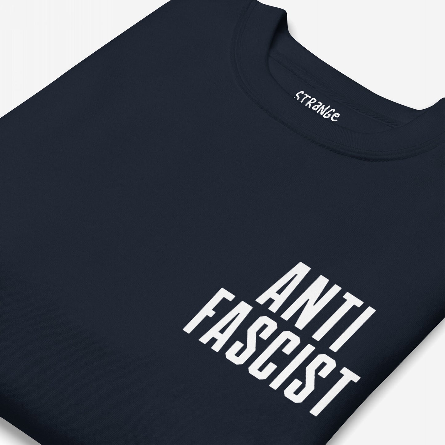 Fuck 'Em All Back Print Hoodie & Sweatshirt featuring ANTI FASCIST in bold white letters on the front, symbolizing a strong stance against fascism and support for equality and justice.