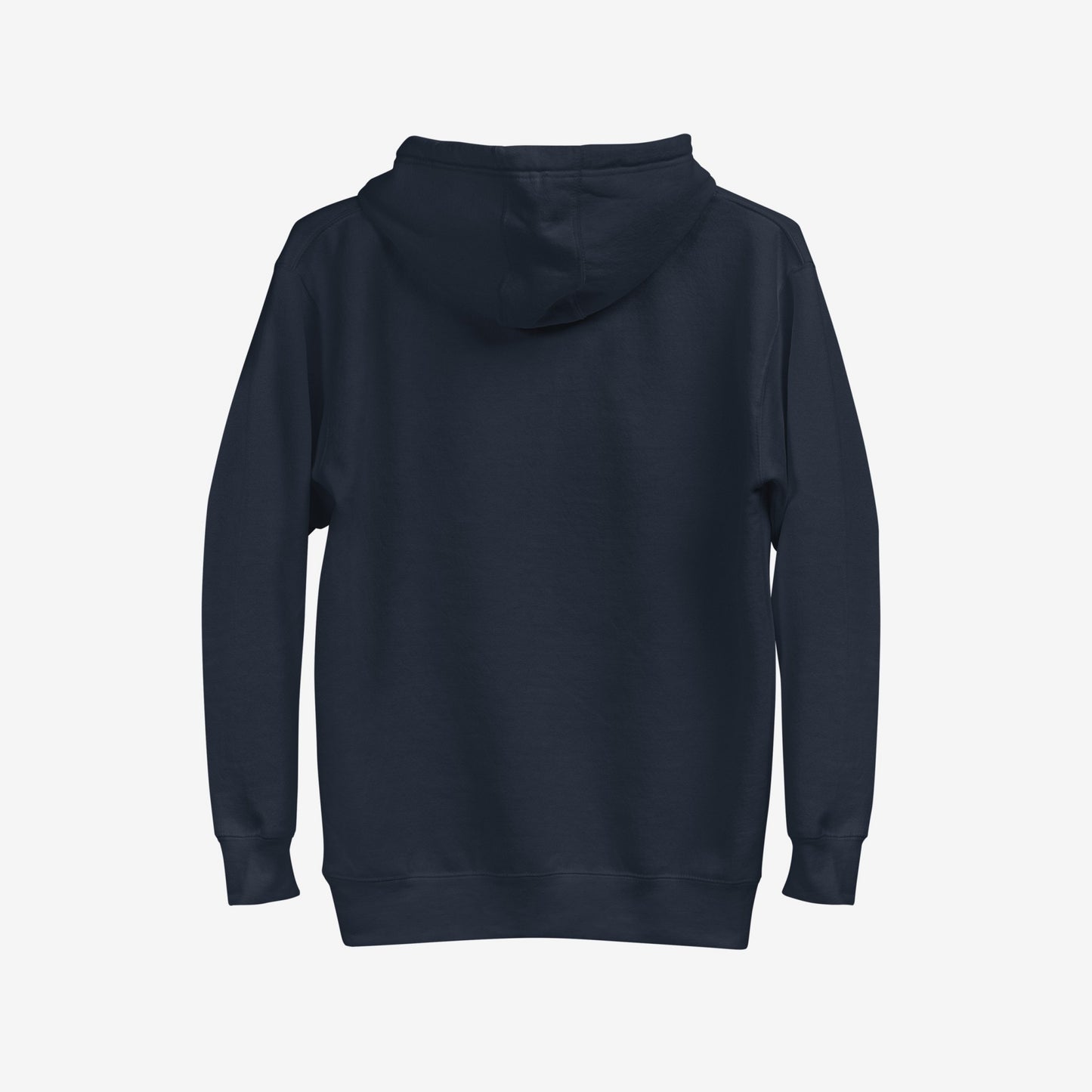 Chicago Gadsden Flag Hoodie, back view, showcasing a plain design ideal for expressing urban resistance and pride. This dark navy-blue hoodie embodies the spirit of protest and Chicago identity.