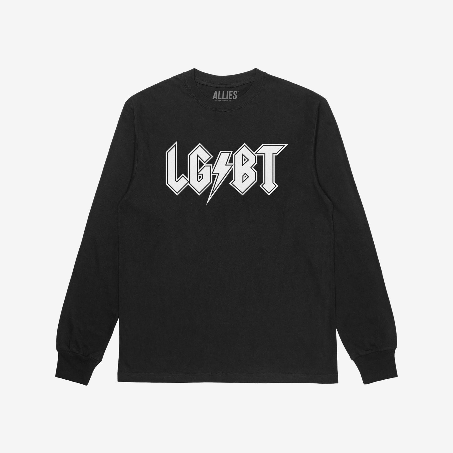 LGBTQ Rocks T-shirt Long Sleeve Black by Strange Allies
