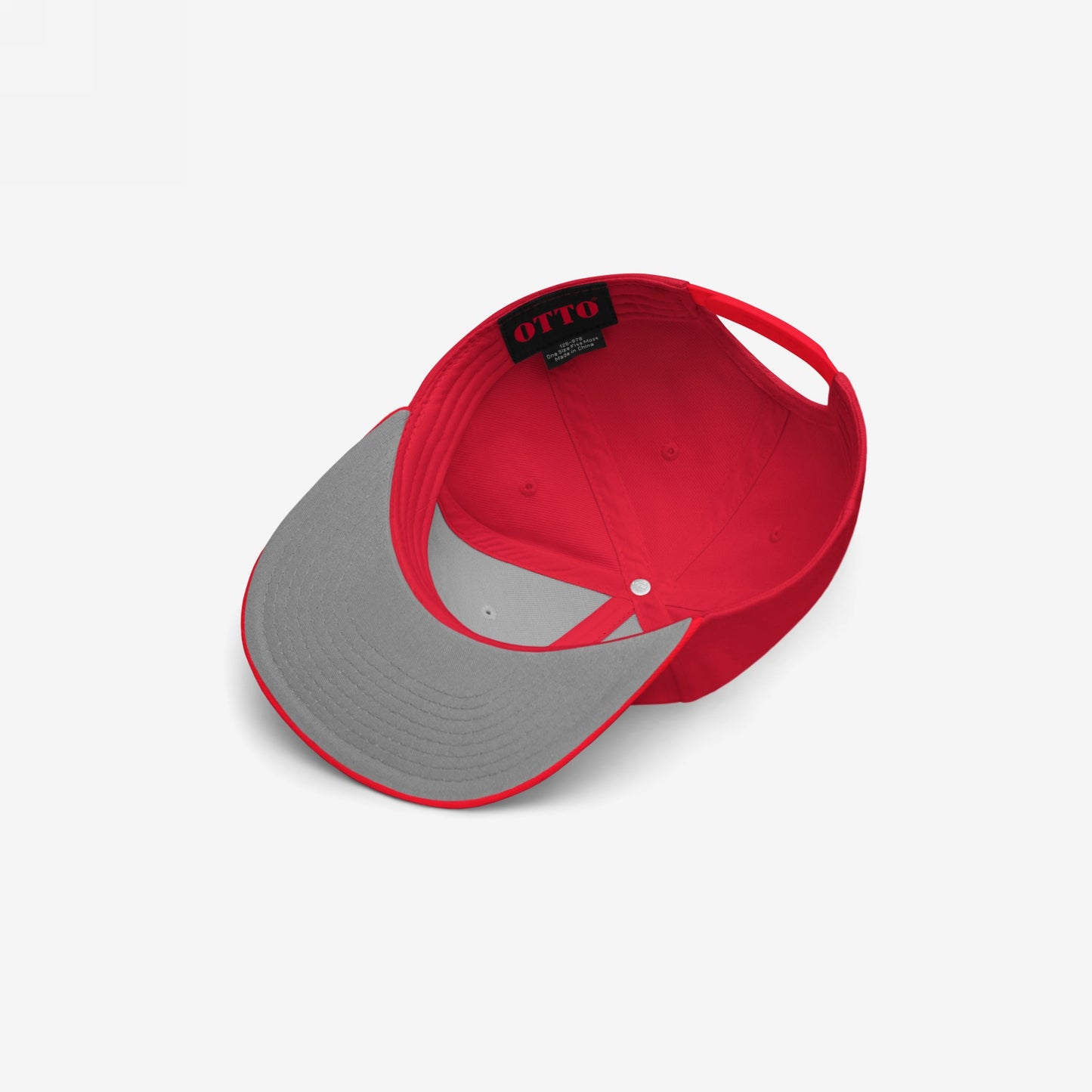 The Morons Are Grifting America Hat's interior shows red sweatband, adjustable strap, and OTTO label, with a light gray brim underside, embodying unapologetic political realism.
