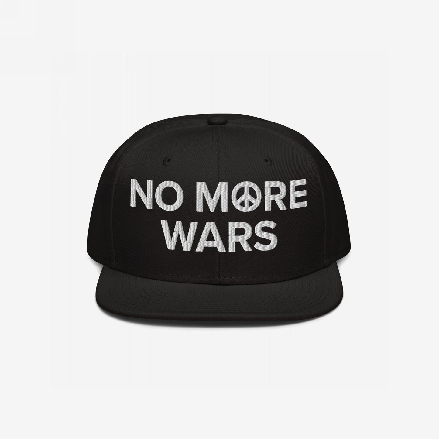 No More Wars Hat Snapback Hat Black by Strange Gang