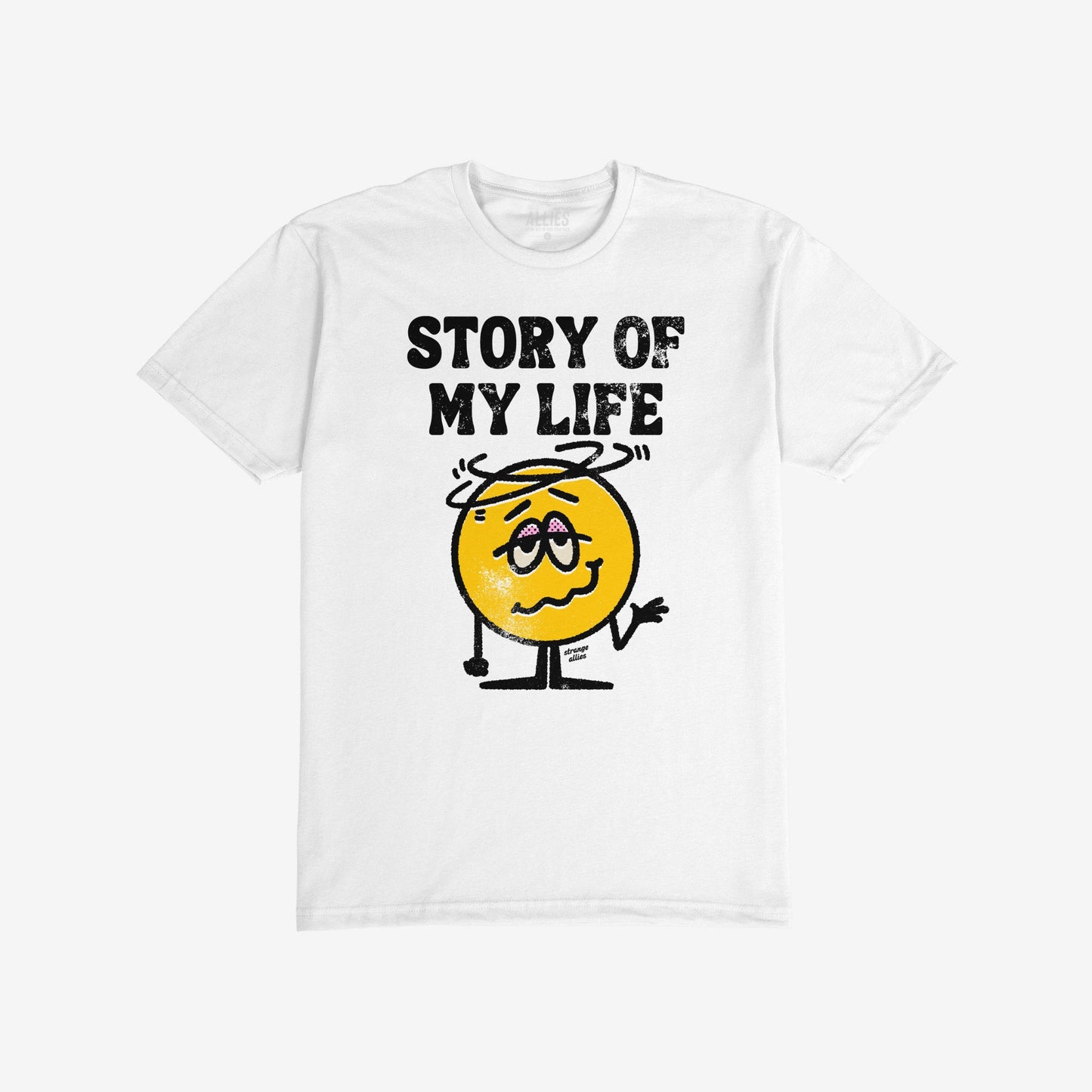 Story Of My Life T-shirt Short Sleeve White by Strange Allies