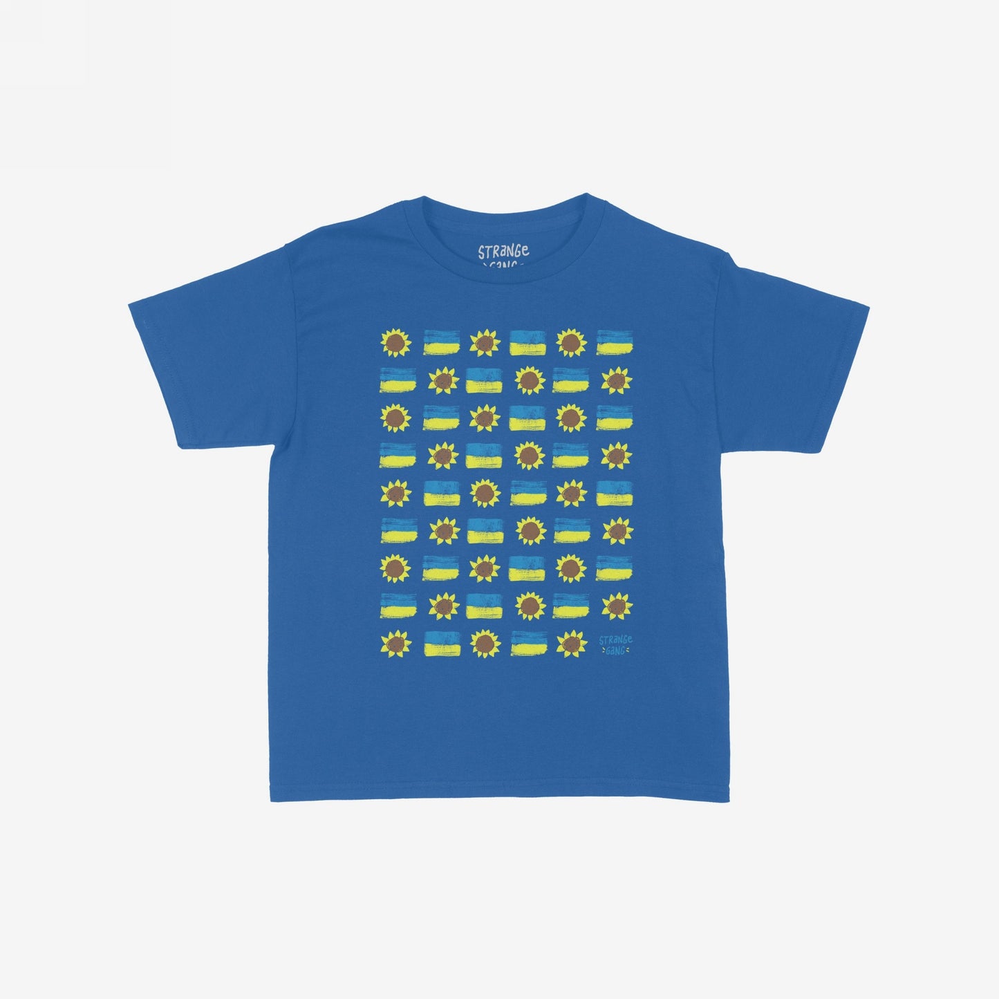 Ukraine Sunflowers Women's Baby Tee features a grid of hand-drawn sunflowers and Ukrainian flag motifs, symbolizing resilience and peace advocacy. Ideal for expressing solidarity and supporting Ukraine's enduring spirit.