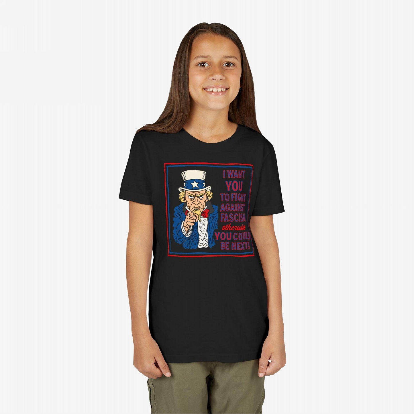 Anti Fascist Uncle Sam Kids T-shirt