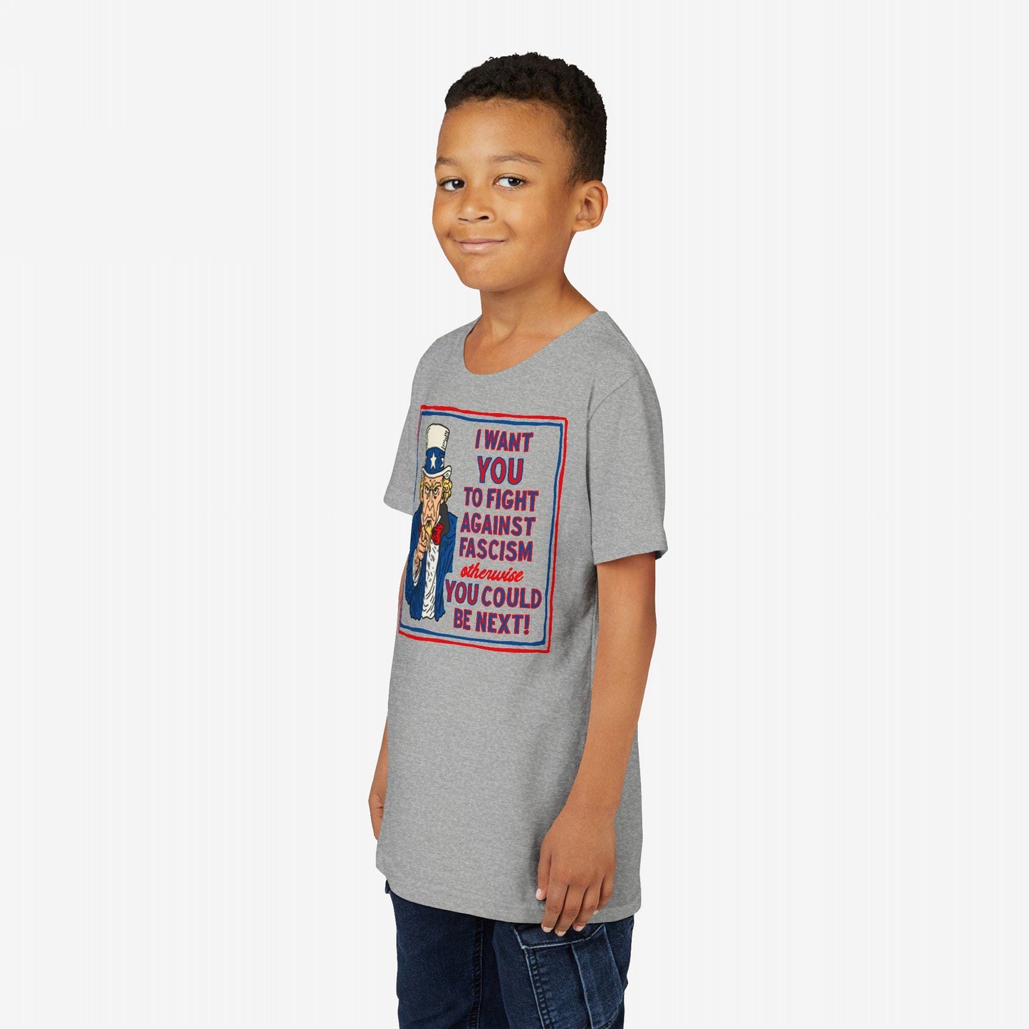 Anti Fascist Uncle Sam Kids T-shirt