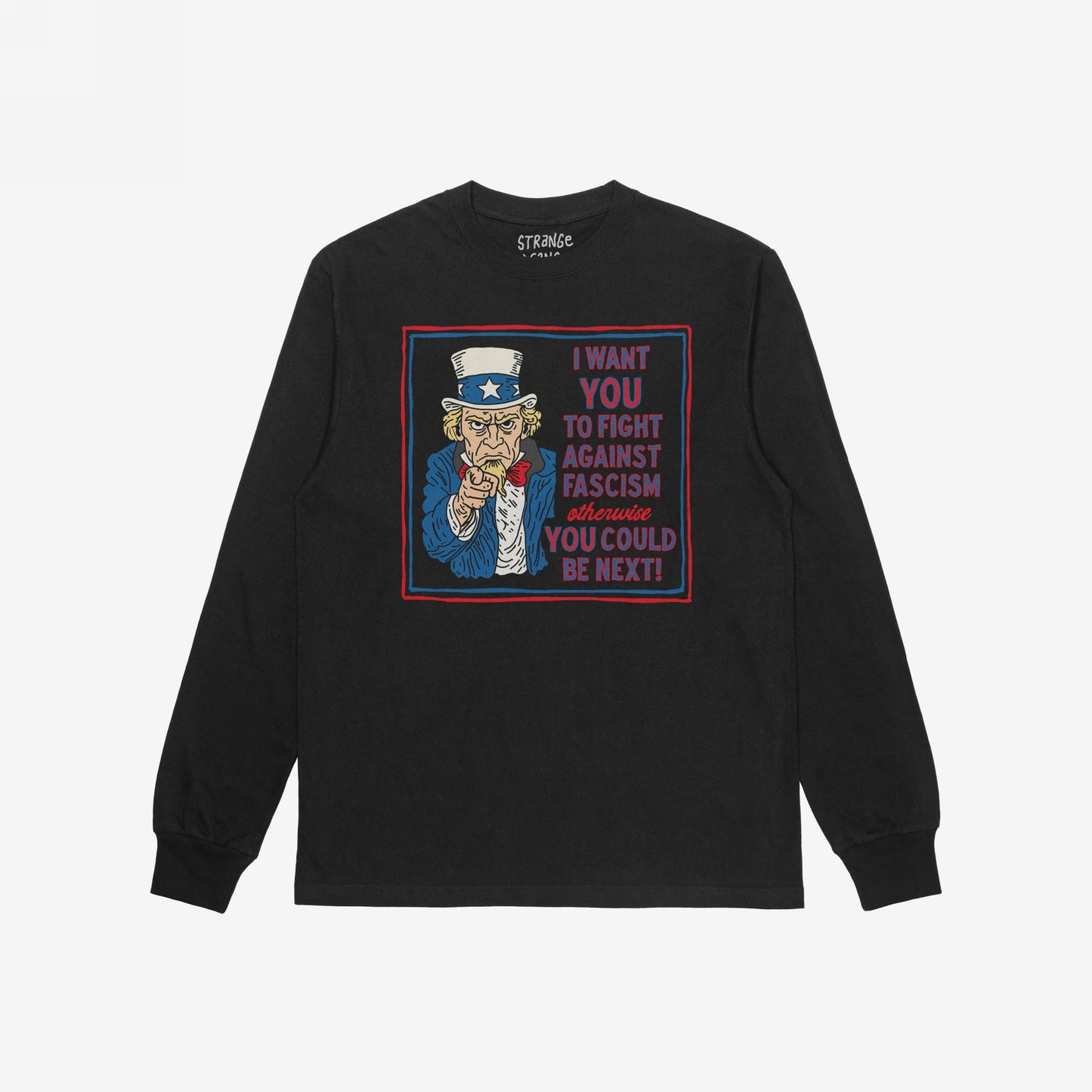 Anti Fascist Uncle Sam Long Sleeve T-shirt