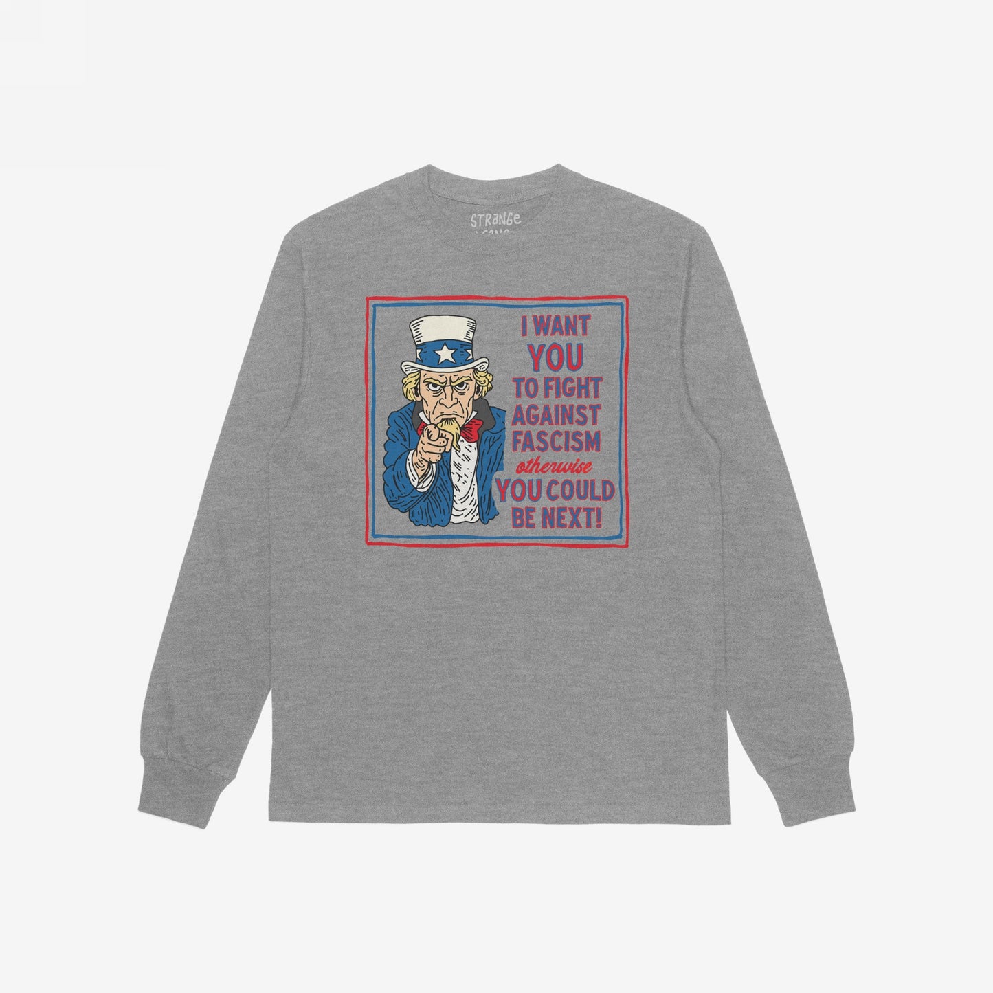 Anti Fascist Uncle Sam Long Sleeve T-shirt