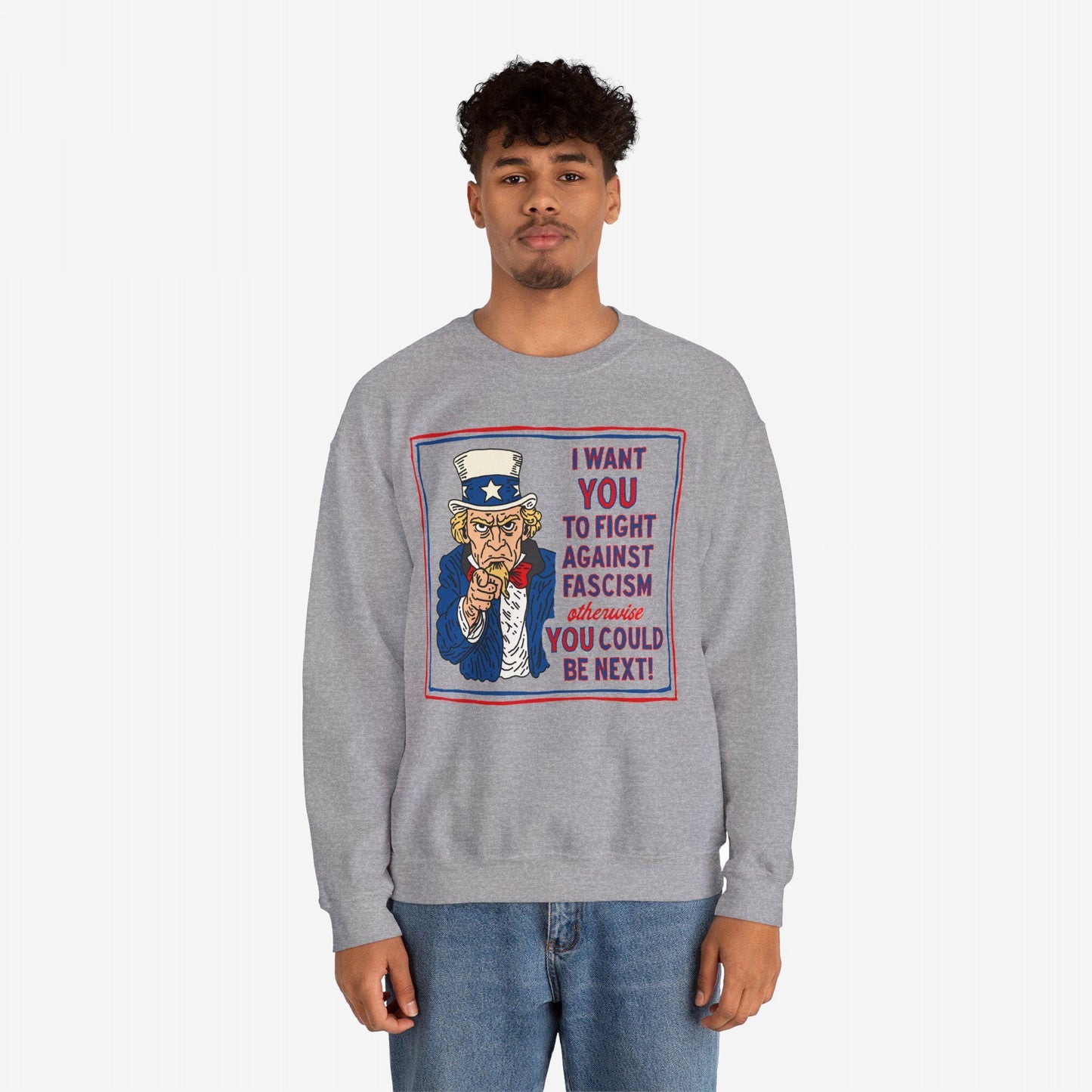 Anti Fascist Uncle Sam Sweatshirt