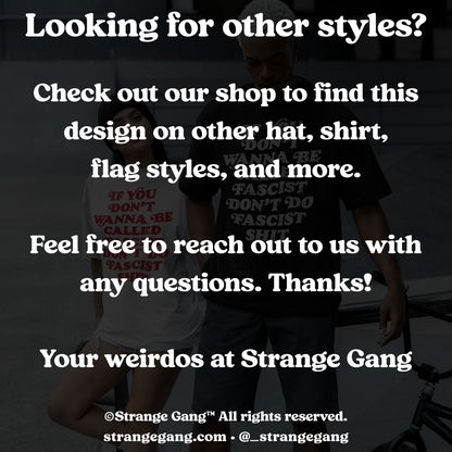 Promotional graphic with two people in T-shirt In Custom Colors, standing by a bicycle. Text encourages exploring designs on various apparel. Unisex fit, perfect for expressing cultural and political messages.