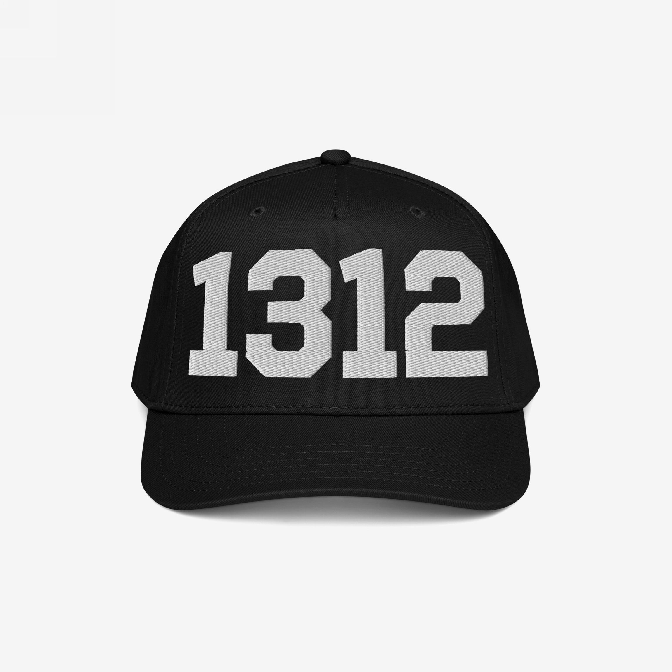 Black 1312 ACAB Hat featuring bold white numbers, symbolizing protest against police brutality. The cap has a curved brim, ventilation eyelets, and defined stitching, embodying activism and accountability.