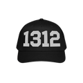 Black 1312 ACAB Hat featuring bold white numbers, symbolizing protest against police brutality. The cap has a curved brim, ve