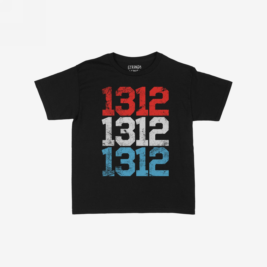 1312 ACAB Women's Baby Tee featuring a black short-sleeve design with stacked 1312 in distressed red, white, and blue. Perfect for making a bold statement against police brutality.