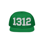 Bright green flat-bill snapback cap featuring large white 1312 numerals, symbolizing ACAB. Ideal for expressing protest and a