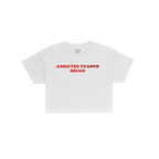 Addicted To Love / Drugs Women's Baby Tee, featuring a bold statement with LOVE struck through in red, embodies candid self-e