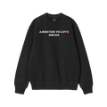 Black sweatshirt with "Addicted To Love" crossed out and replaced by "Drugs" text, Addicted To Love / Drugs Shirt style.