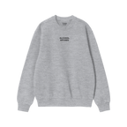 Light lavender-pink crewneck sweatshirt labeled ALLIES inside, featuring ALCOHOL INFUSED on the chest, capturing bold, expres