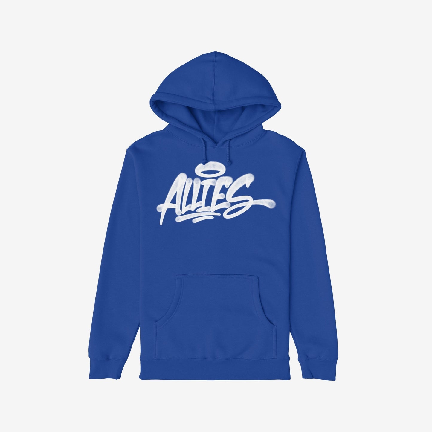 Allies Handstyle Hoodie & Sweatshirt features a graffiti-style ALLIES script with a halo, embodying a bold statement of allyship and movement, perfect for both urban and casual settings.