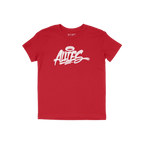 The Allies Handstyle T-shirt features “ALLIES” in bold, white brush-style script with a halo motif, celebrating unity and