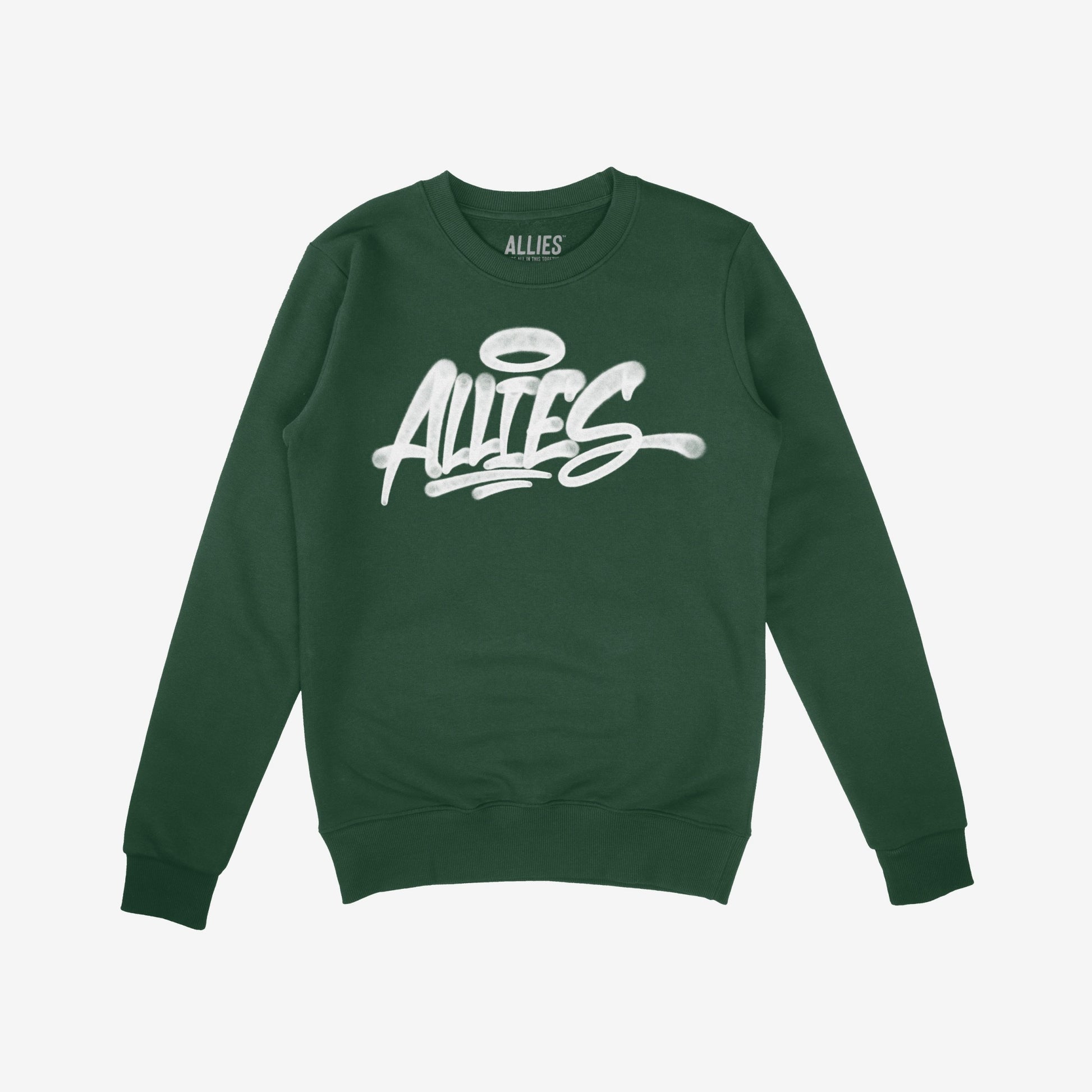 The Allies Handstyle Hoodie & Sweatshirt features ALLIES in bold script across the chest, embodying a statement of unity and support, aligned with a strong stance for equality and justice.