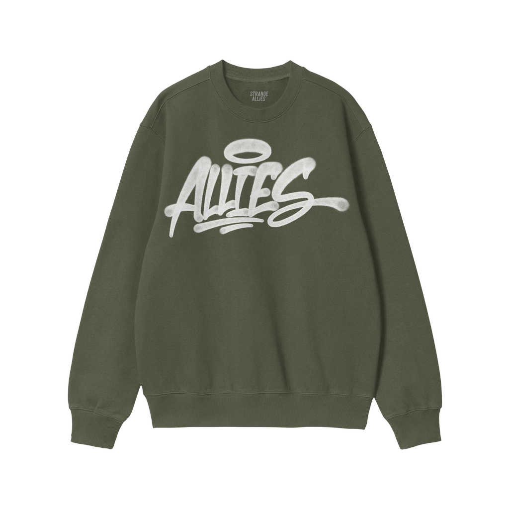 The Allies Handstyle Hoodie & Sweatshirt features ALLIES in bold script across the chest, embodying a statement of unity and 