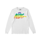 Allies Rainbow Handstyle T-shirt features a bold, graffiti-style ALLIES in a rainbow gradient across the chest, symbolizing L