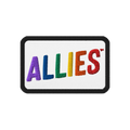 Allies Rainbow Patch: A rectangular embroidered patch with ALLIES in vibrant rainbow colors on a white background, symbolizing LGBTQ+ support and allyship, perfect for expressing unity and inclusivity.