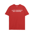Anti Fascism Is Self Defense Shirt with white block text on red, conveying a powerful message of activism and resistance. The