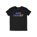 Anti-Fascist USA Classic T-shirt features a bold ANTI FASCIST slogan with a U.S.-flag motif, symbolizing defiance against fas