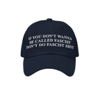 Anti-Fascist Retro Hat featuring bold, white embroidered text urging against fascism. The cap makes a strong statement, perfe