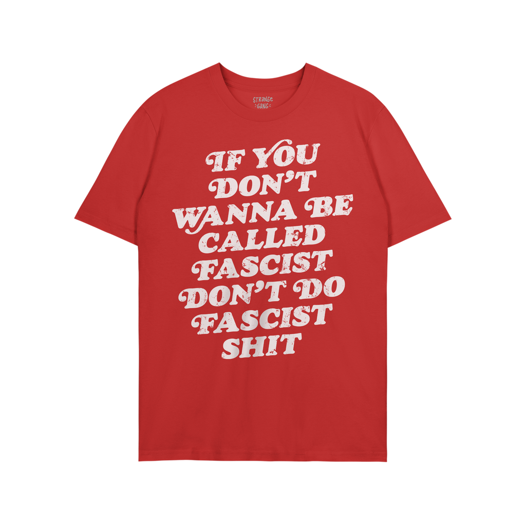 Anti-Fascist Retro Shirt featuring a bold white slogan advocating anti-fascism on the front, embodying resistance and empower