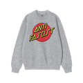 Anti Fascist Shirt: Unisex charcoal-gray sweatshirt with a bold red circle graphic on the chest, featuring yellow ANTI FASCIS