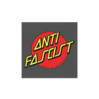 Anti Fascist Sticker & Magnet featuring a bold red circle with “ANTI FASCIST” in yellow-and-black text, expressing a stro