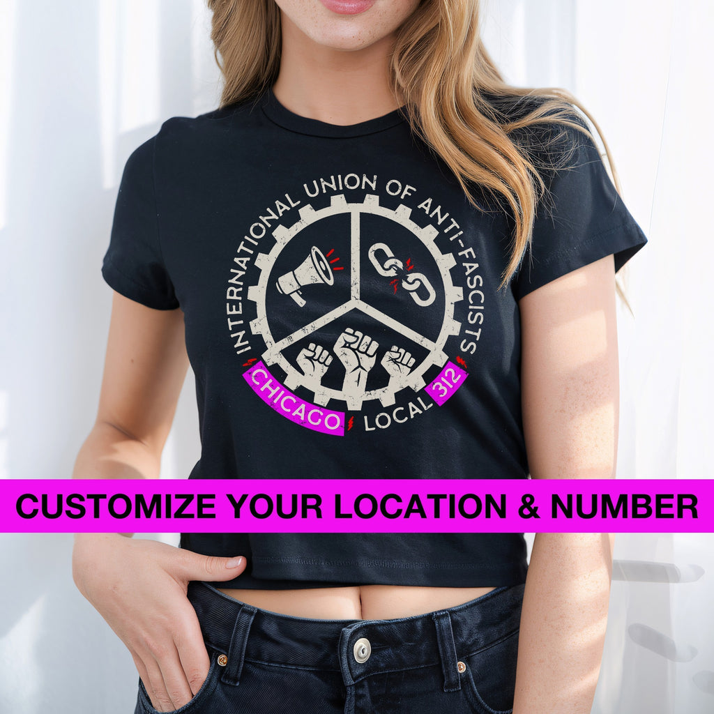 Custom Anti-Fascist Union Women's Baby Tee