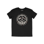 Brooklyn Anti-Fascist Union T-shirt featuring a circular gear graphic with a megaphone, broken chain, and raised fists, encir