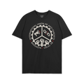 Brooklyn Anti-Fascist Union T-shirt featuring a distressed gear-shaped graphic with megaphone, broken chain, and raised fists