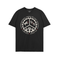 Chicago Anti-Fascist Union T-shirt features a distressed emblem with a cogwheel border, megaphone, broken chain, and fists, p