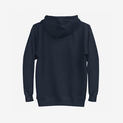 The Anti-Fascist USA Hoodie & Sweatshirt showcases a plain, dark-navy back design, symbolizing resistance and reclaiming patriotism with a bold statement against fascism and for equality.