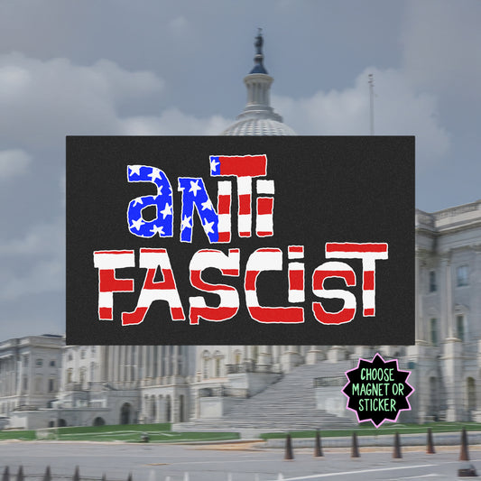 Anti Fascist USA Sticker & Magnet