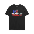 Anti Fascist USA Shirt featuring “ANTI FASCIST” text with a distressed U.S. flag pattern, symbolizing resistance and true