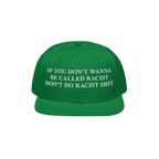 Anti-Racist Hat: A bold, green snapback cap featuring an impactful message in white embroidery, urging accountability by stat
