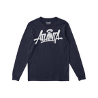 The Atlanta Handstyle T-shirt features a graffiti-style Atlanta script with a halo, embodying street art culture. Ideal for t