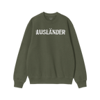 Ausländer Hoodie & Sweatshirt featuring a white, distressed stencil AUSLÄNDER across the chest, symbolizing resistance and 