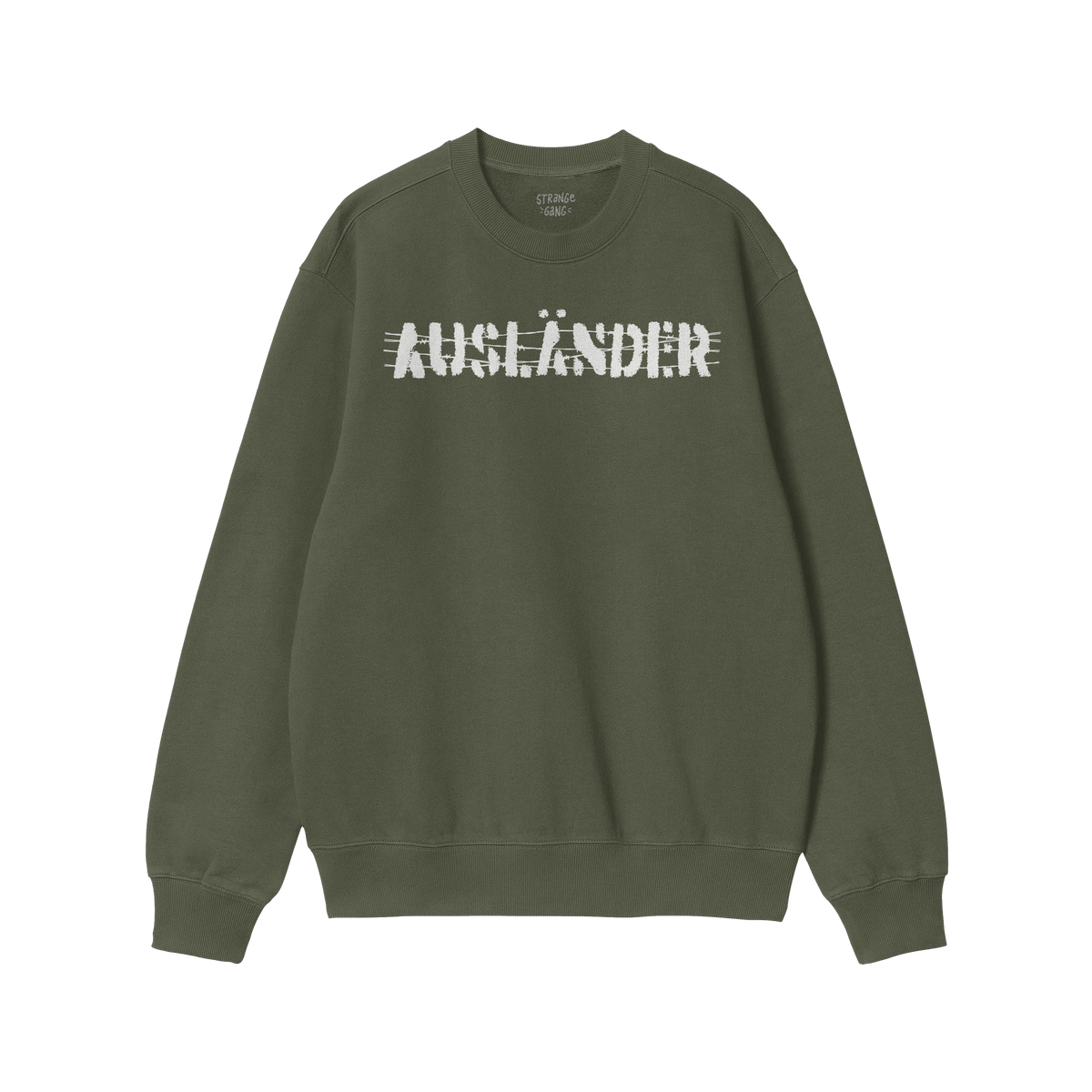 Ausländer Hoodie & Sweatshirt featuring a white, distressed stencil AUSLÄNDER across the chest, symbolizing resistance and 