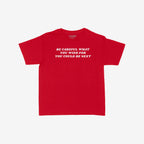 Be Careful Women's Baby Tee featuring bold white text urging caution against authoritarianism, perfect for protest or everyday wear, aligning with messages of resistance and equality.