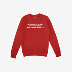 The Be Careful Shirt features a bold, white slogan against a red crewneck sweatshirt, embodying a defiant stance against authoritarianism, aligning with advocacy for equality and justice.